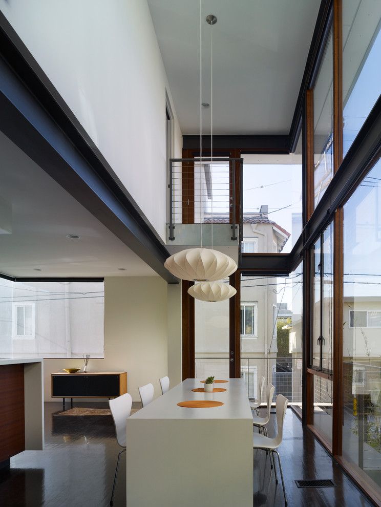 Cesarstone for a Modern Dining Room with a Glass Doors and Breeze House by R&d Architects