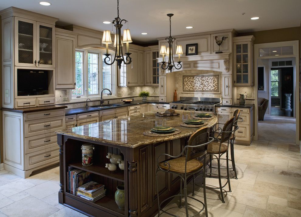 Chalk Paint Kitchen Cabinets for a Traditional Kitchen with a Tile Kitchen Backsplash and Barrington Kitchen by Kitchens by Julie