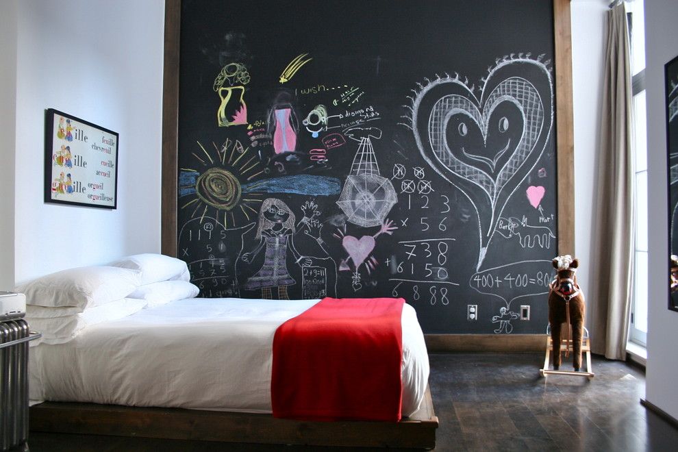 Chalkboard Paint Ideas for a Eclectic Kids with a Red Blanket and K I D S  S P a C E S by Catlin Stothers Design