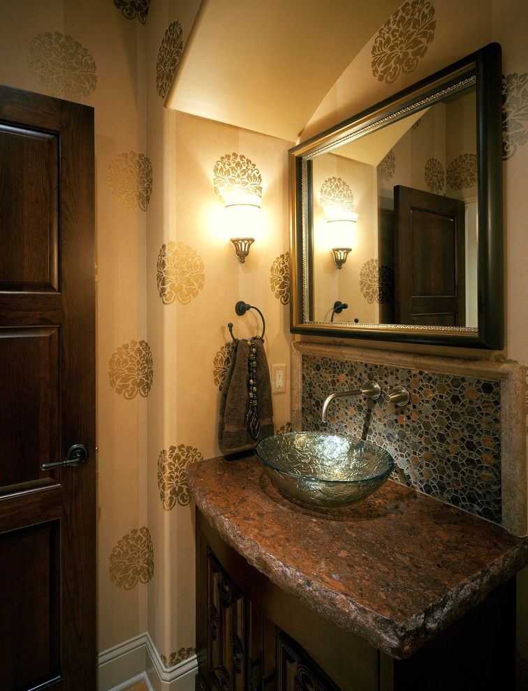 Charleston Homes Omaha for a Mediterranean Bathroom with a Interior Wallpaper and Mediterranean Showhome by Curt Hofer & Associates