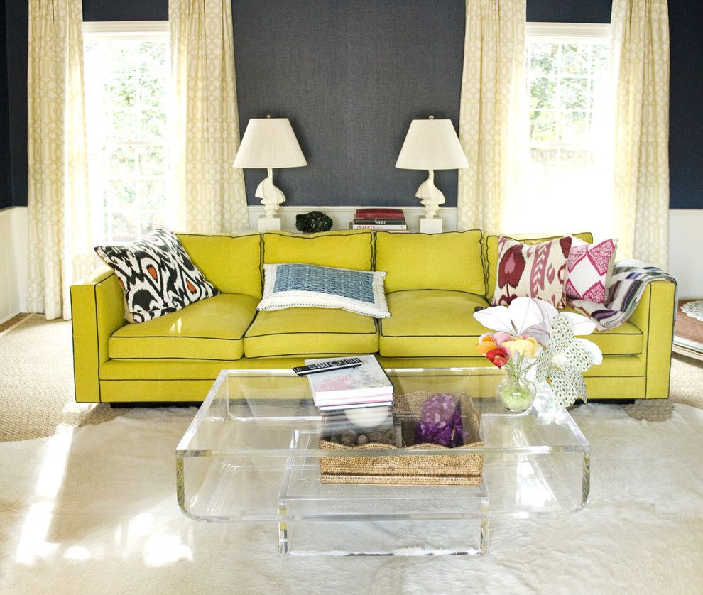 Chartreuse Color for a Eclectic Living Room with a Bright Colors and Eclectic Living Room by Charlesluck.com