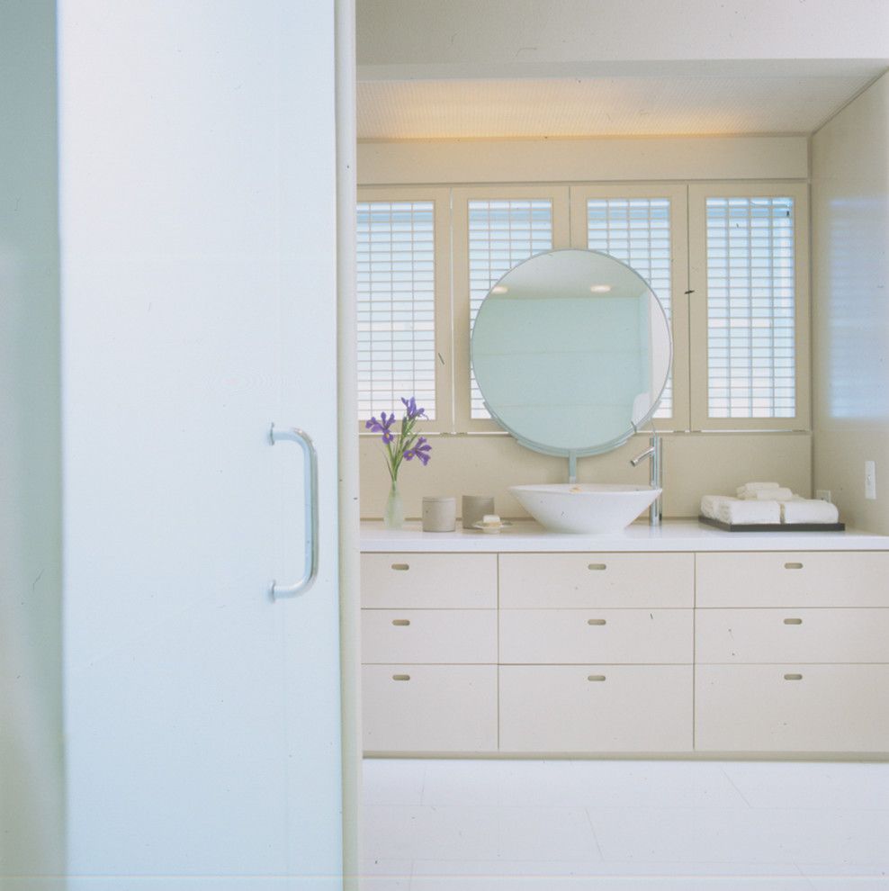 Chicago Faucet Shoppe for a Contemporary Bathroom with a Turquoise and Highland Park by Powell/kleinschmidt, Inc.