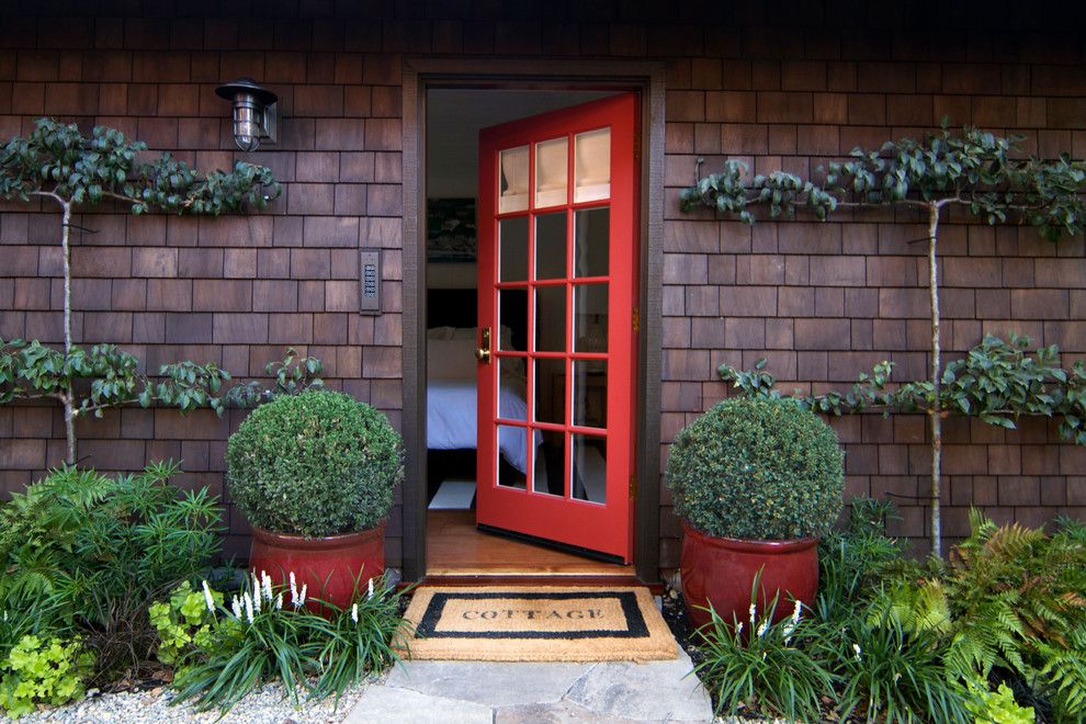 Chinese Pistachio Tree for a Craftsman Entry with a Shade Garden and Palo Alto Historic Home by Boxleaf Design, Inc.