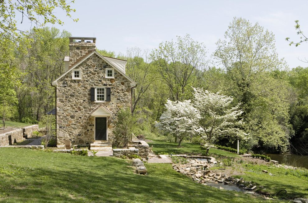 Chinese Pistachio Tree for a Farmhouse Landscape with a Farmhouse and Mine Road Farm   Exterior by Archer & Buchanan Architecture, Ltd.