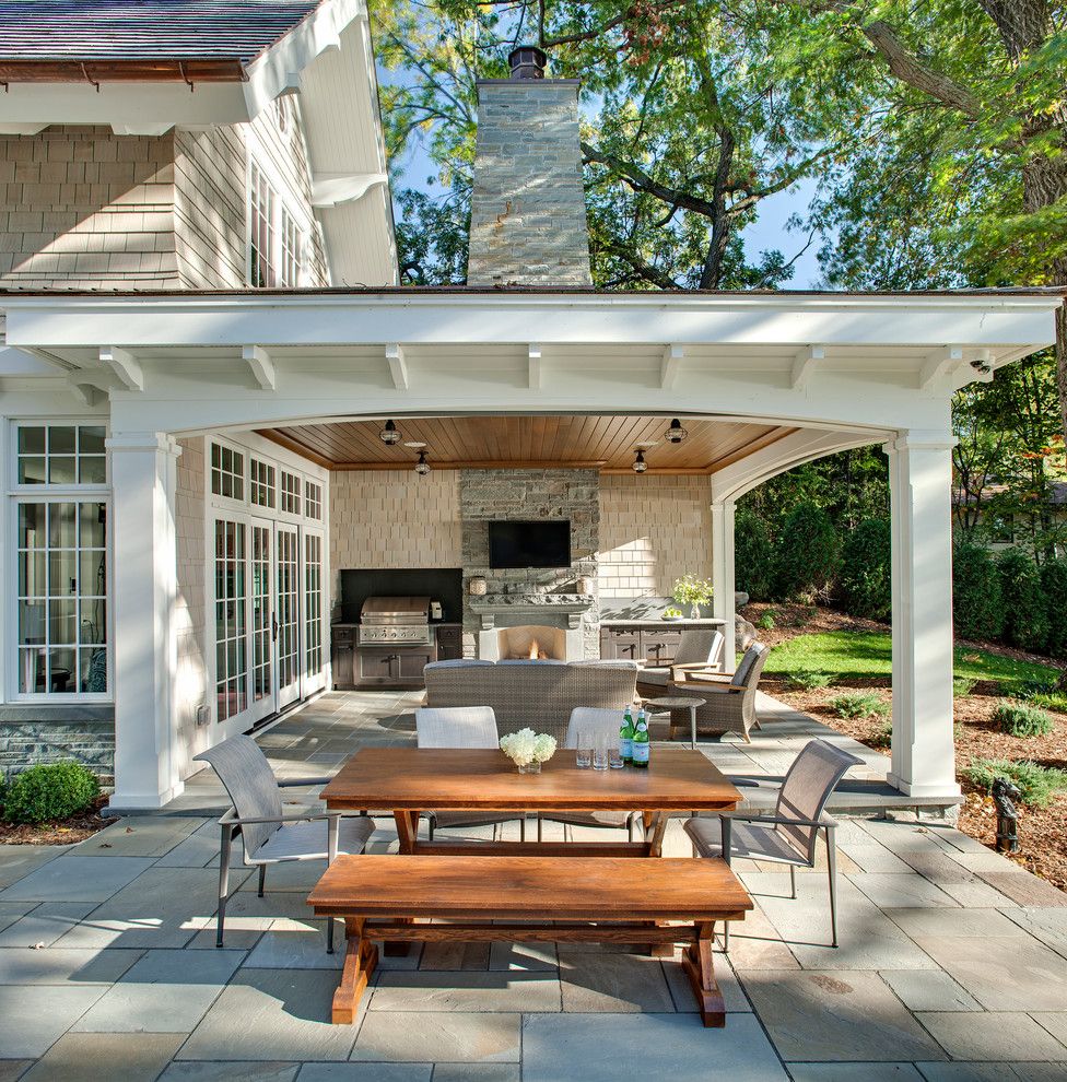 Chiver for a Traditional Patio with a Large Outdoor Space and Carman Bay Cottage (Lake Minnetonka) by John Kraemer & Sons