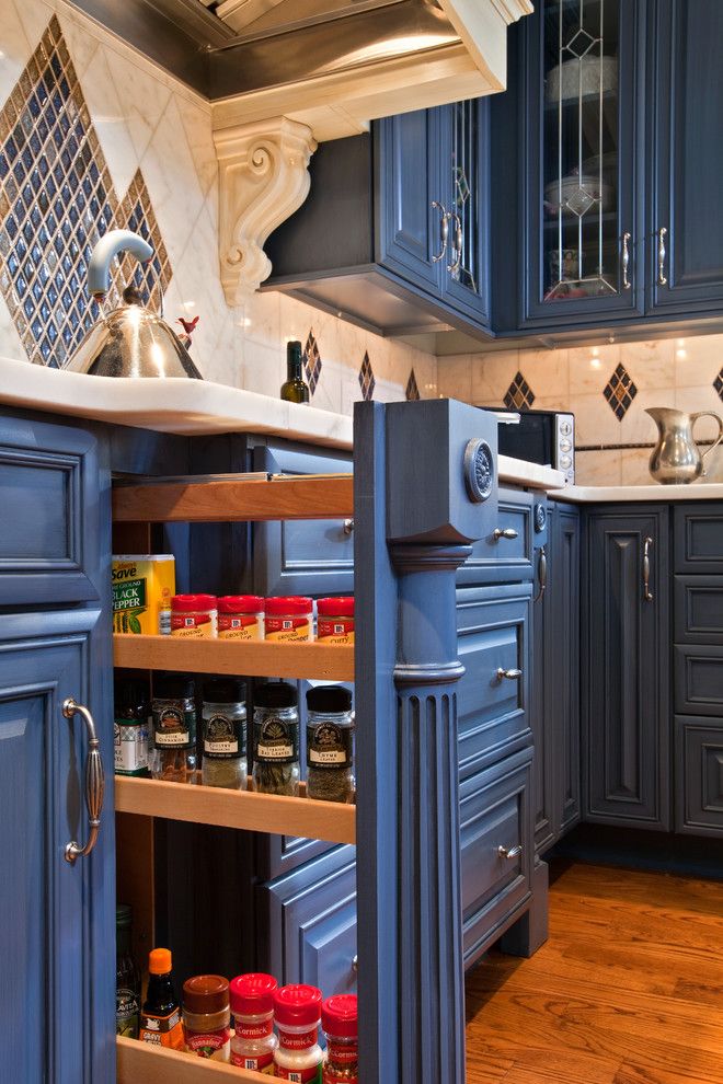 Chown Hardware for a Eclectic Kitchen with a Scrolls and Colorful Kitchen in Saratoga Springs Ny by Teakwood Builders, Inc.