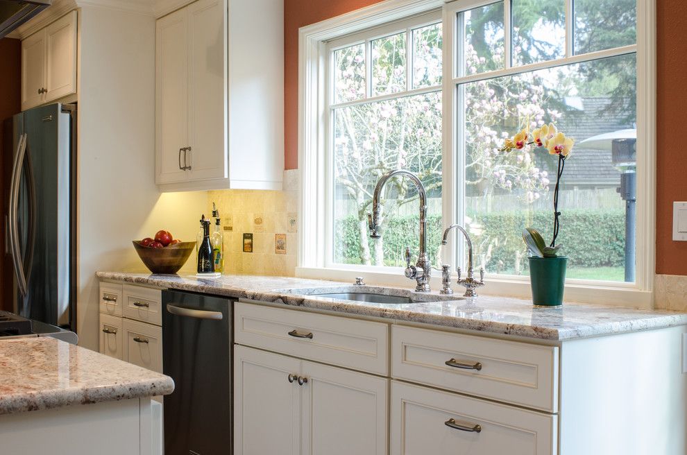 Chown Hardware for a Traditional Kitchen with a Door Pulls and Knobs by Chown Hardware M956 Ap and M911 Ap and Mercer Island Kitchen by Potter Construction Inc