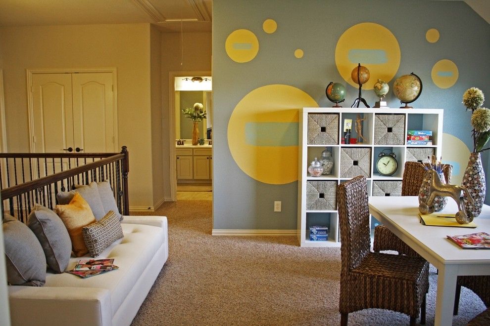 Circlepix for a Eclectic Kids with a Tufted Sofa and Loft by Cristi Holcombe Interiors, Llc