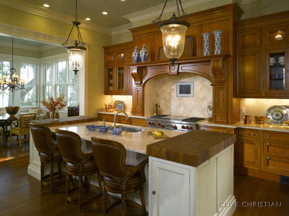 Clive Christian Kitchen for a Traditional Kitchen with a Traditional and Clive Christian Kitchen in Antique Yew Wood by Hungeling Design, Llc