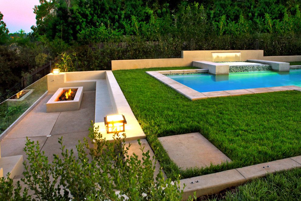 Clover Pools for a Contemporary Landscape with a Contemporary and Linda Vista Rose Bowl Pool View by Estate Pools & Landscapes Design/build