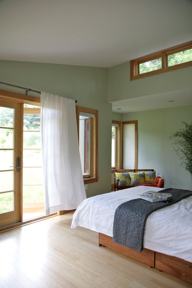 Cobblestone Wall for a Contemporary Bedroom with a Storage and Regenerative Nest by Brennan + Company Architects