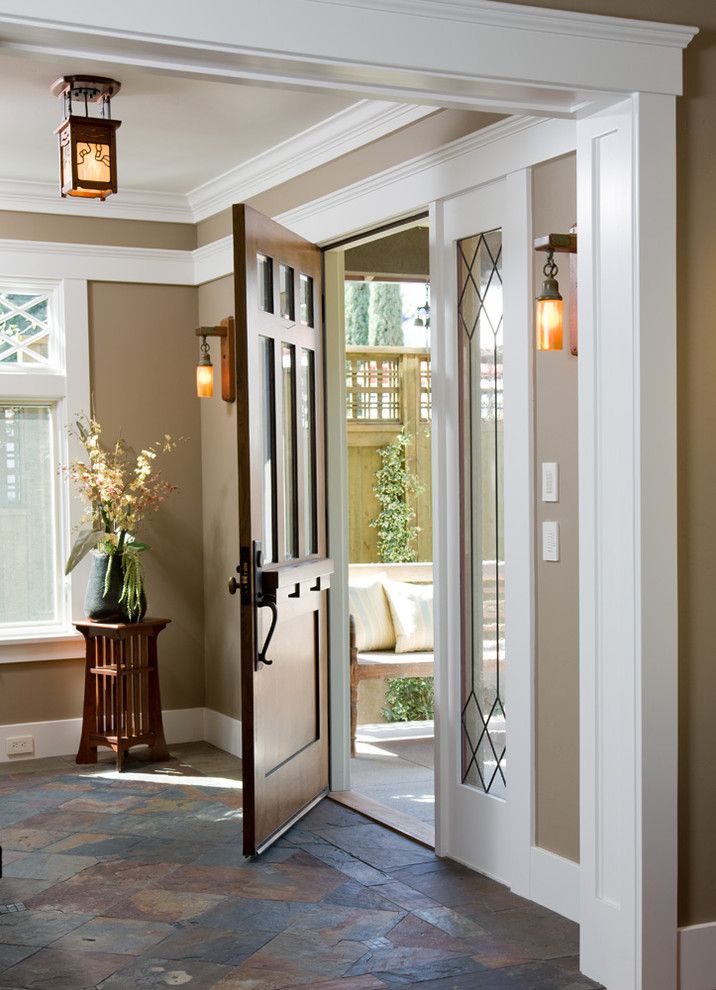 Codel Doors for a Craftsman Entry with a Ceiling Lighting and Custom Craftsman by Dorothy Howard Aia, Architect