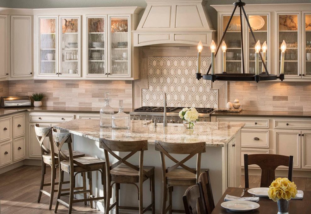 Cold Spring Granite for a Traditional Kitchen with a Counter Stools and Coastal Kitchen by Tina Marie Interior Design