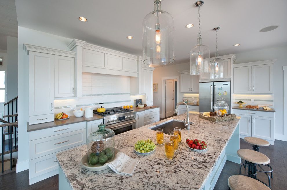 Cold Spring Granite for a Traditional Kitchen with a Recessed Lighting and Skylands Show Home by Sticks and Stones Design Group Inc.