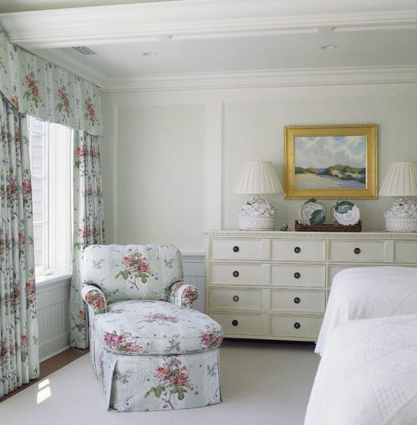 Colefax and Fowler for a Traditional Bedroom with a Traditional and Chatham Bedroom by Pamela Gaylin Ryder, Inc