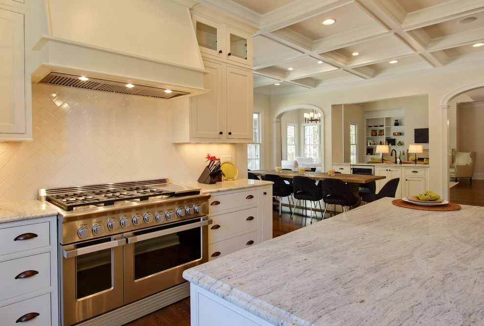 Colonial Cream Granite for a Traditional Kitchen with a Nc and Raleigh Custom Home by Otrada L.l.c. by Otrada Llc