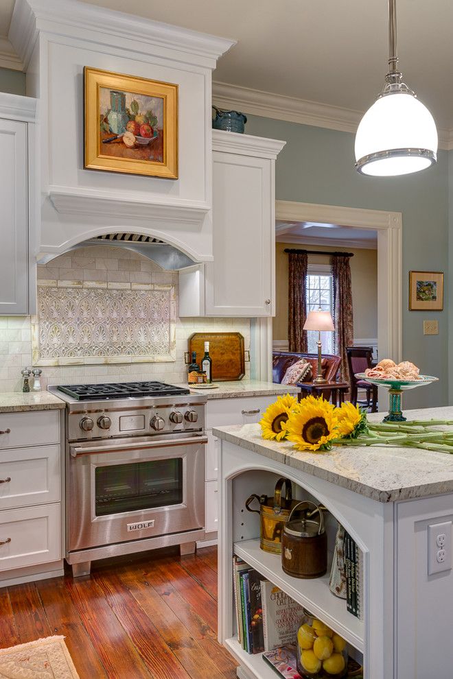 Colonial Cream Granite for a Traditional Kitchen with a Updated Traditional and Modern Twist on a Traditional Home by Dianne Davant and Associates