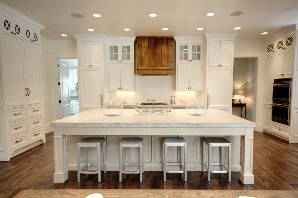 Colonial White Granite for a Traditional Kitchen with a Ceiling Lighting and Northway by Castro Design Studio