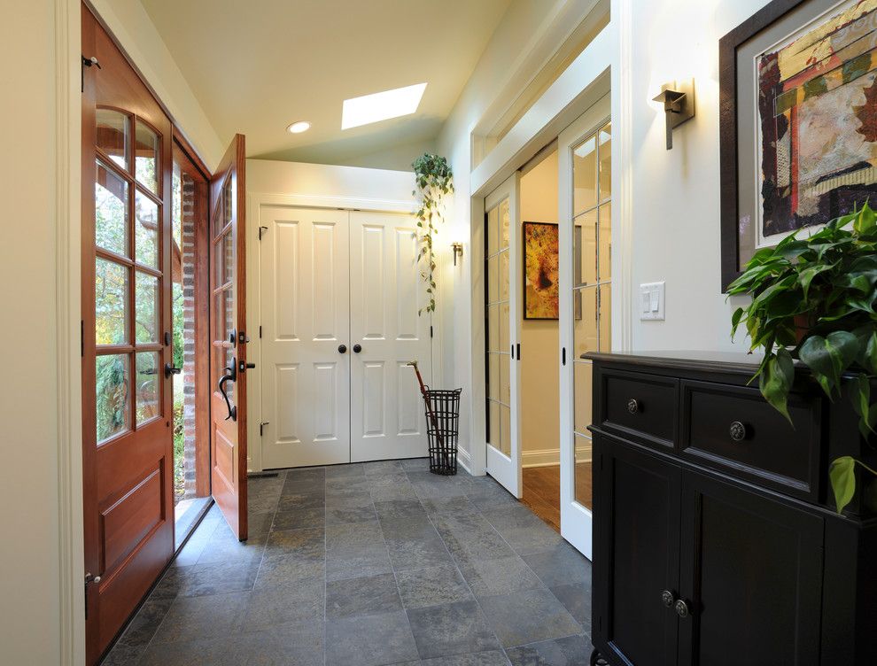 Columbus Worthington Air for a Traditional Entry with a Umbrella Stand and No Shoes to Trip Over in This Entry by Renovations Unlimited