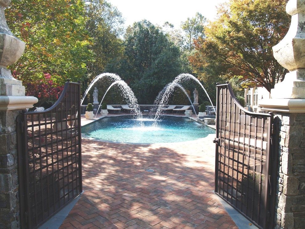 Concord Pools for a Traditional Pool with a Urn and Ascott Project by Lewis  Aquatech