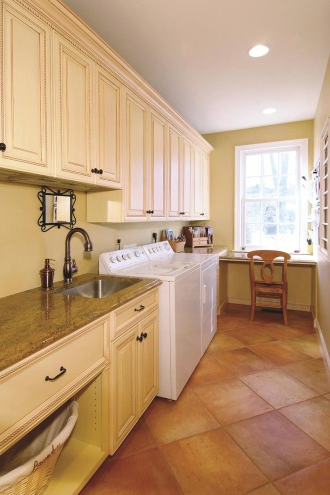 Conestoga Cabinets for a Traditional Laundry Room with a Wood Cabinets and Cubbage Laundry Room by Cameo Kitchens, Inc.