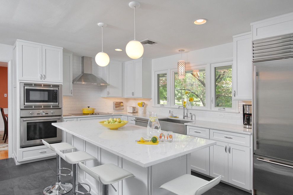 Conestoga Cabinets for a Transitional Kitchen with a Globe Pendant Lights and Kitchen   Haddonfield , Nj by Cipriani Remodeling Solutions