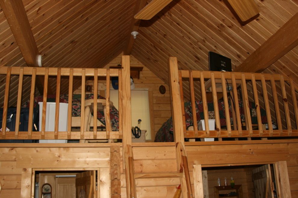 Conestoga Log Cabins for a Rustic Bedroom with a Loft and Outdoorsman 424 Sqf by Conestoga Log Cabins