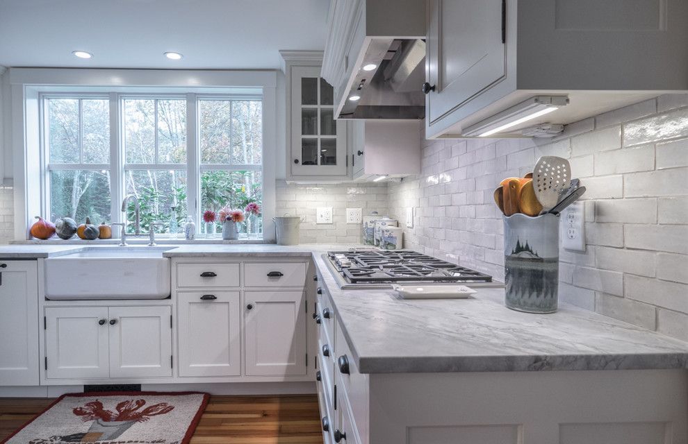Corrados for a Traditional Kitchen with a Traditional and Southern Maine Kitchen by Joseph Corrado Photography