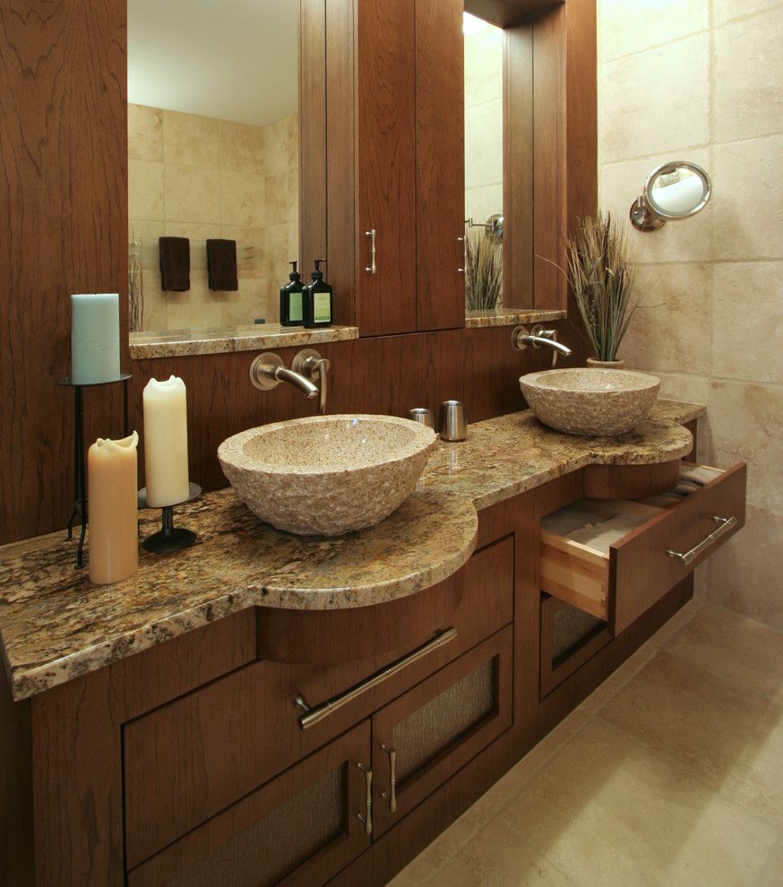 Cosa Marble for a Modern Bathroom with a Vanity Mirror and Lodge  Contemporary Master by Angie Keyes Ckd