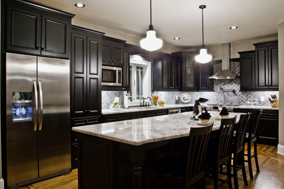 Cosa Marble for a Traditional Kitchen with a Large Island and Traditional Kitchen Designs by Kitchen and Bath World, Inc