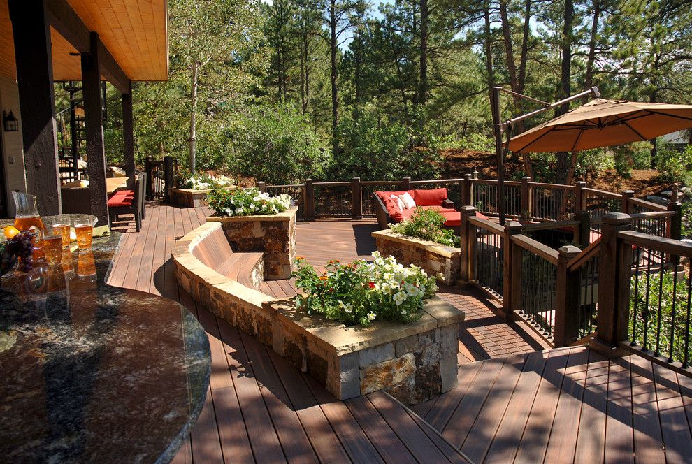 Cosmos Granite for a Southwestern Deck with a Deck Ideas and Fiberon by Fiberon Decking