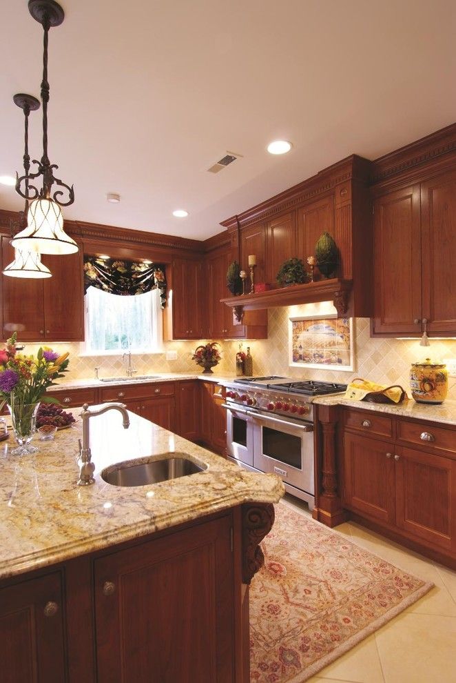 Countertop Edges for a Traditional Kitchen with a Under Cabinet Lighting and Snell Kitchen 2 by Cameo Kitchens, Inc.