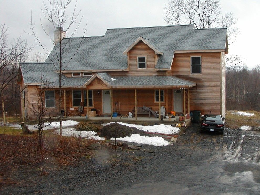 Coventry Log Homes for a Contemporary Spaces with a Kitchen and Guilderland Home by M. Besse Architect, Pllc