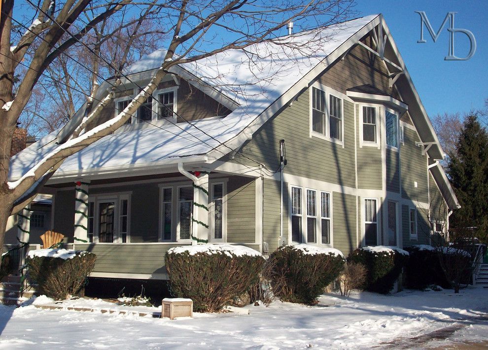 Craftsman Bungalow for a Craftsman Exterior with a Green and Brown Craftsman Color Scheme and Craftsman Bungalow by Meyer Design