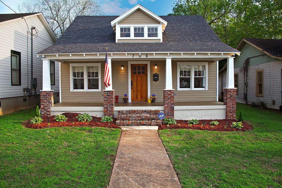 Craftsman Bungalow for a Craftsman Exterior with a Red Brick Pillar and Historic Home Renovation by Banta Builders Llc