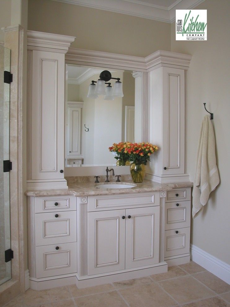 Craigslist San Luis Obispo for a Mediterranean Bathroom with a Master Bath and San Luis Kitchen Co., Classic Old World by San Luis Kitchen Co.