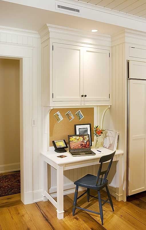 Crown Point Cabinetry for a Traditional Kitchen with a Custom Desk and Crown Point Cabinetry by Crown Point Cabinetry