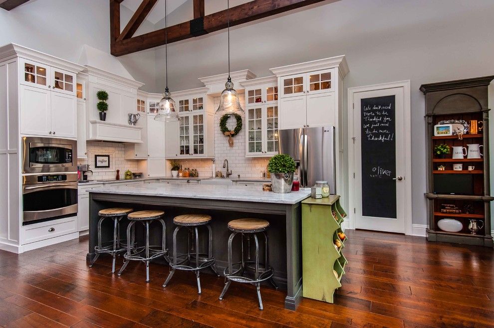 Csl Lighting for a Traditional Kitchen with a Gray Wall and Brittsan House (By: Tolaris Homes) by Mjs Inc. Custom Home Designs