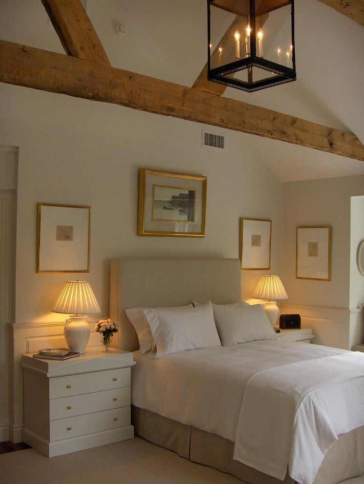 Cuddledown for a Traditional Bedroom with a Custom Headboard and Master Bedroom by F. D. Hodge Interiors