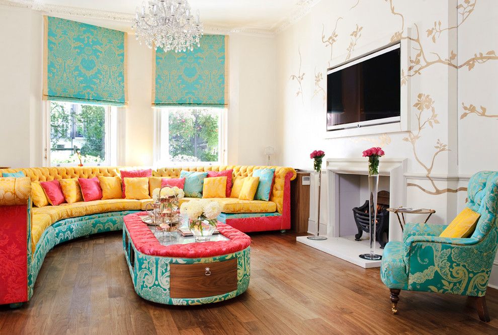 Cute Living Room Ideas for a Transitional Living Room with a Skinny Vases and Montagu Square by Interior Desires Uk