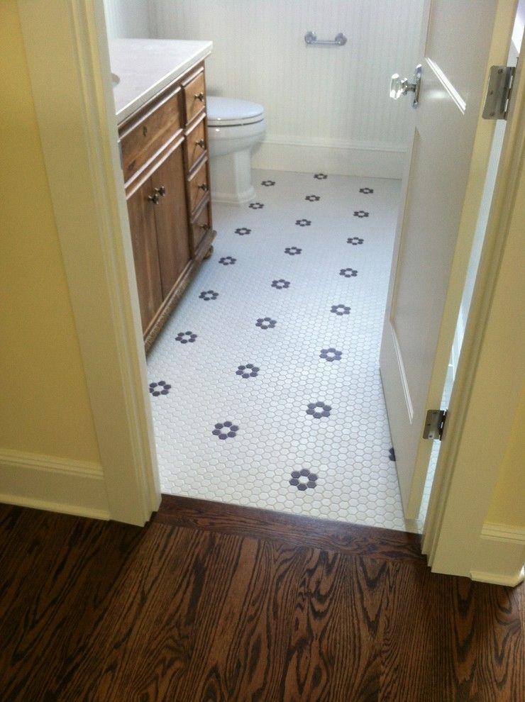 Daltile Keystones for a Transitional Bathroom with a Wood Wainscot and Seattle Custom Home 1 by Wholesale Flooring Services