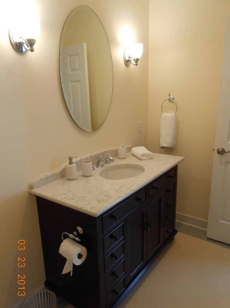 Daltile Seattle for a Traditional Bathroom with a Toto Toilet and Vintage Full Bathroom   Vanity by Ardelledennis