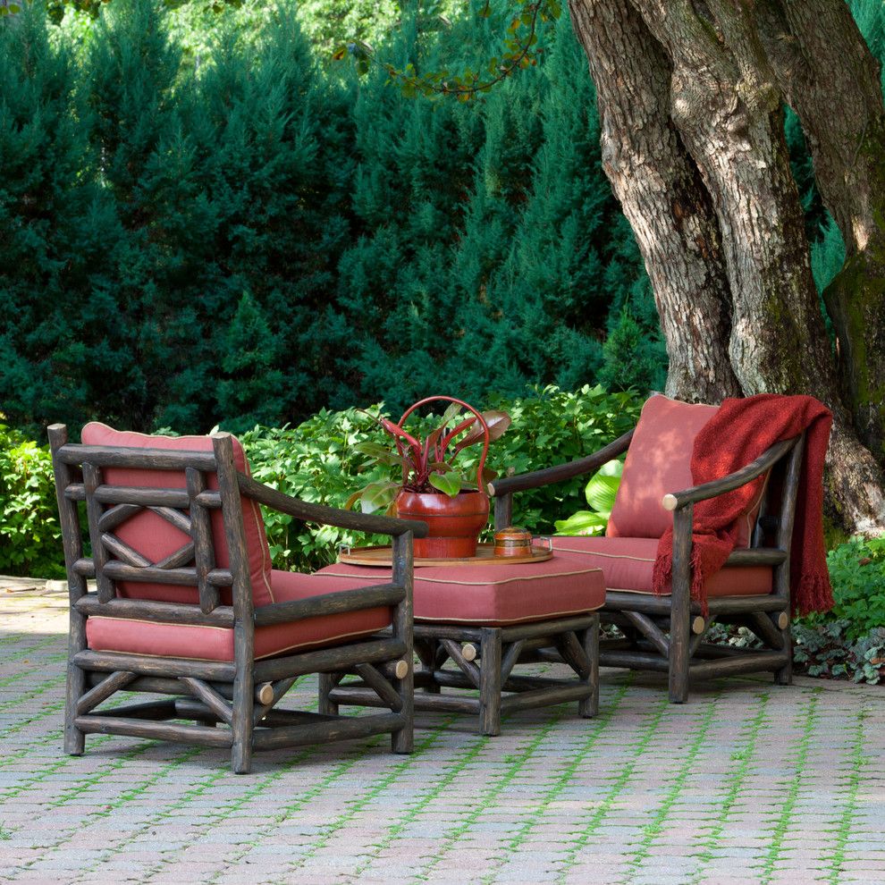 Dania Furniture Portland for a Rustic Patio with a Log Home and La Lune Collection by La Lune Collection