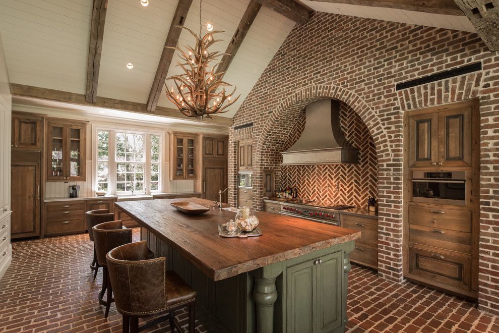 Darling Homes Houston for a Rustic Kitchen with a Red Oven Knobs and Hedwig by Thompson Custom Homes