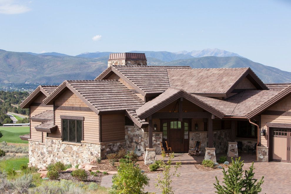 Davinci Roofscapes for a Rustic Exterior with a Paver Driveway and Davinci Roofscapes by Davinci Roofscapes