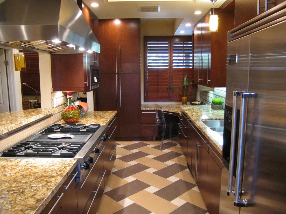 D&b Tile for a Contemporary Kitchen with a Sierra Madre and Pasadena Ca Condo Remodel by Marlene Oliphant Designs Llc