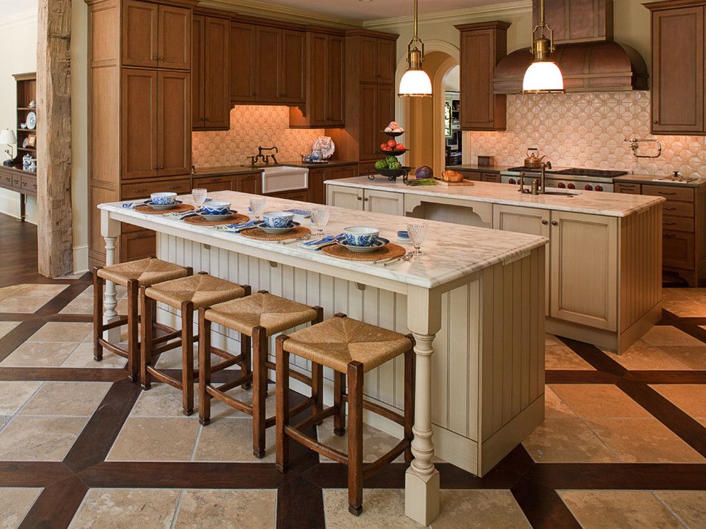 D&b Tile for a Traditional Kitchen with a Beadboard and William T Baker Houses by William T Baker