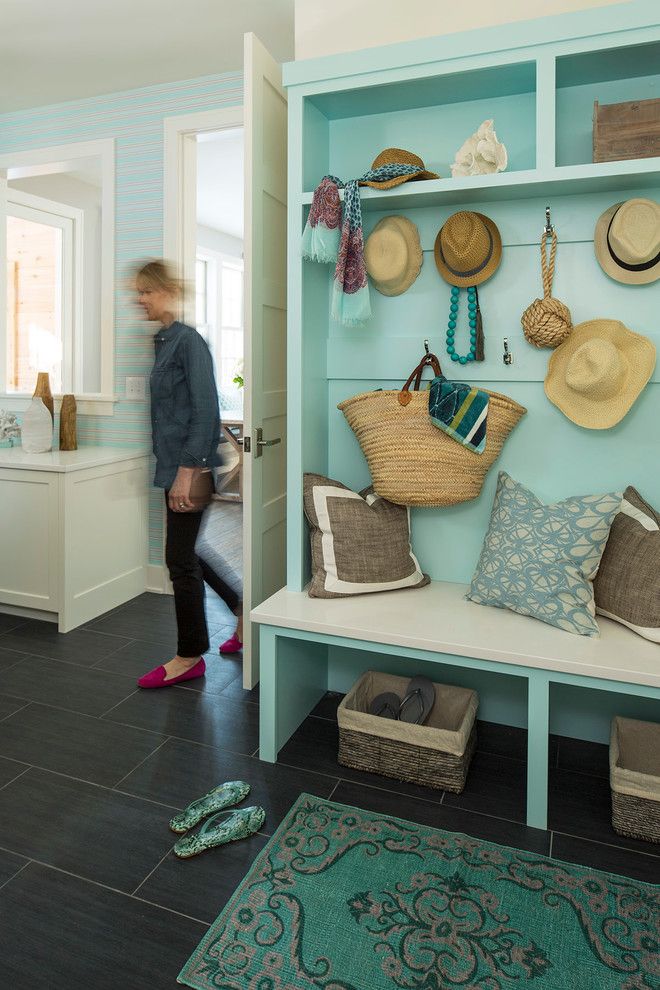 Declutter for a Transitional Entry with a Beach Style and Kellogg Road Residence by Martha O'hara Interiors