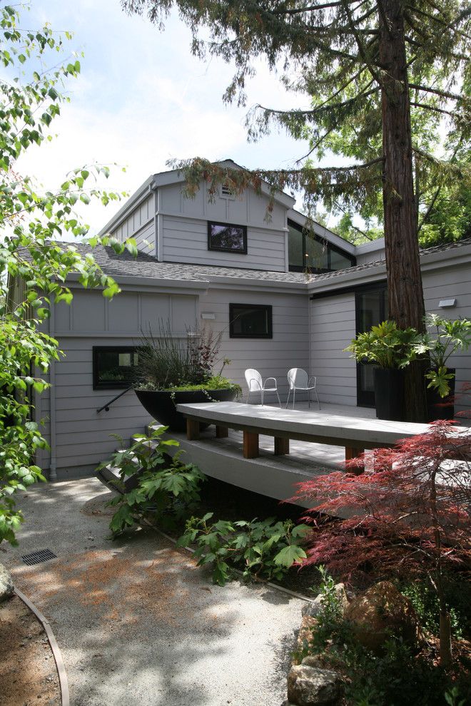 Decomposed Granite for a Contemporary Porch with a Deck Chairs and Los Gatos Contemporary Custom Home by Conrado   Home Builders