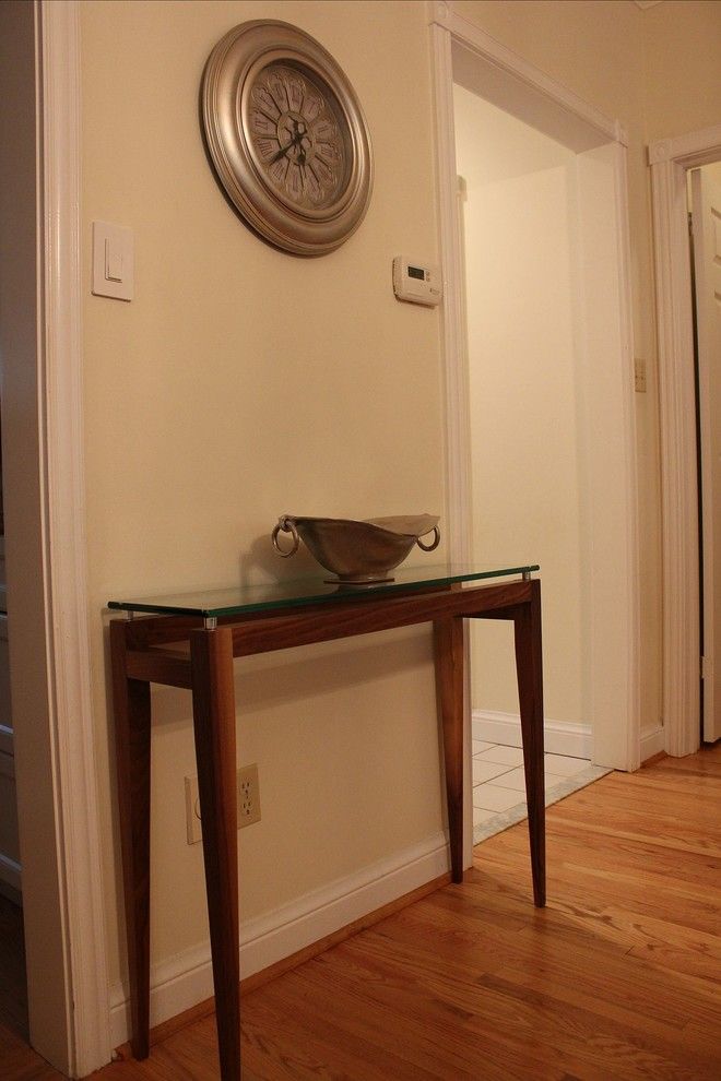 Decorium Furniture for a Midcentury Dining Room with a Walnut Console Table and Leaside Home by Kristiina Eljand Interiors